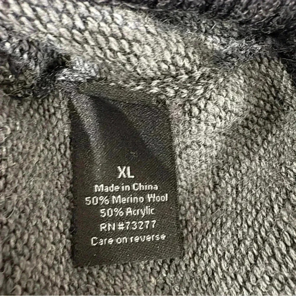 Apt. 9 Men’s Merino Wool Blend Knit Sweater Gray Black Soft Size XL - Picture 2 of 11